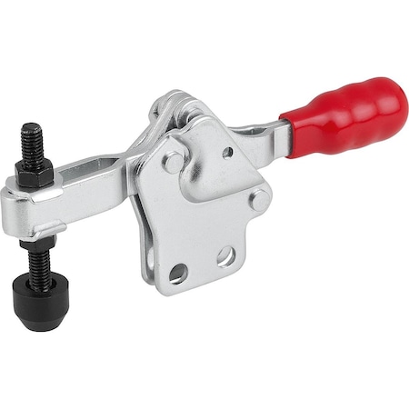 Kipp Toggle Clamp Standard L=110, Form:B Steel, Vertical Foot, Comp:Plastic, Comp:Red, F2=1000 K1239.01000